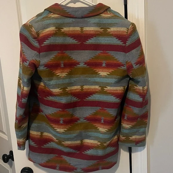 Vintage Aztec Western Wool Polyester Maurizio Ramani Blazer Jacket size Large - Picture 2 of 8